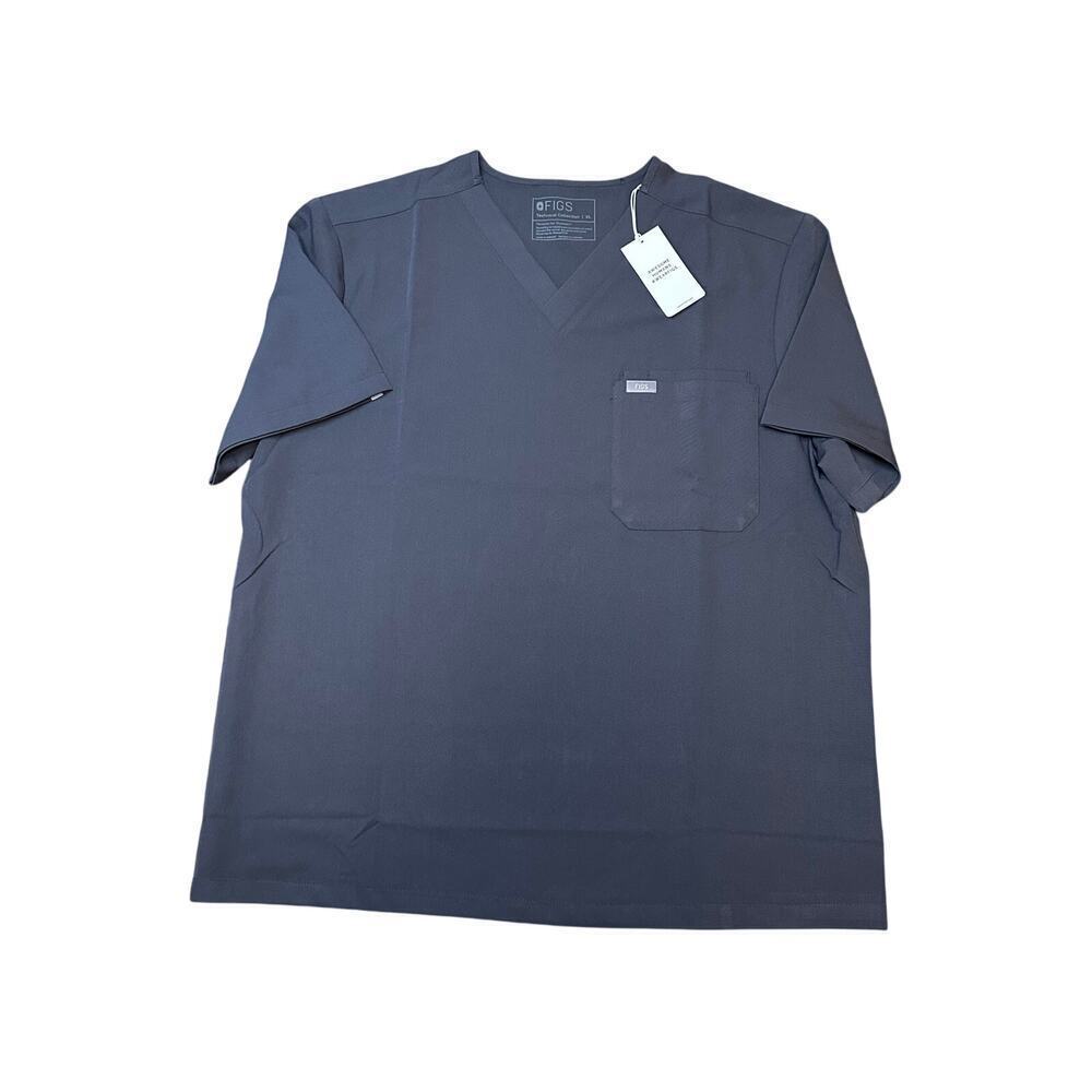 NWT Figs Leon‎ Three-Pocket Scrub Top (CHARCOAL)